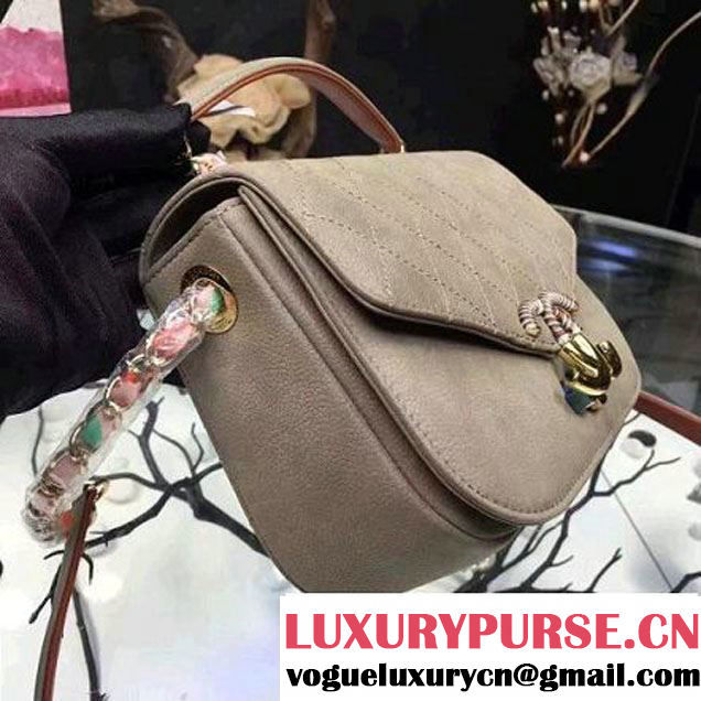 Chanel Grained Calfskin Flap Bag with Top Handle Gray Cruise 2017 (Chanel-7010407 )