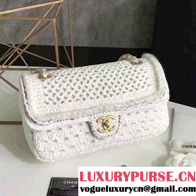 Chanel Crochet Braid Cayo Coco Flap Bag A93680 White Cruise 2017 (KN-7010417 )