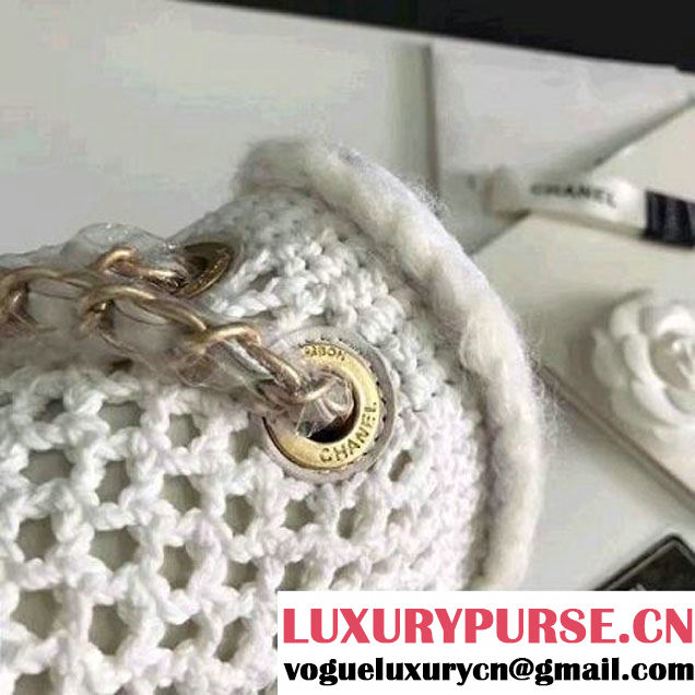 Chanel Crochet Braid Cayo Coco Flap Bag A93680 White Cruise 2017 (KN-7010417 )
