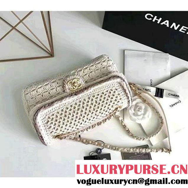 Chanel Crochet Braid Cayo Coco Flap Bag A93680 Beige Cruise 2017 (KN-7010418 )