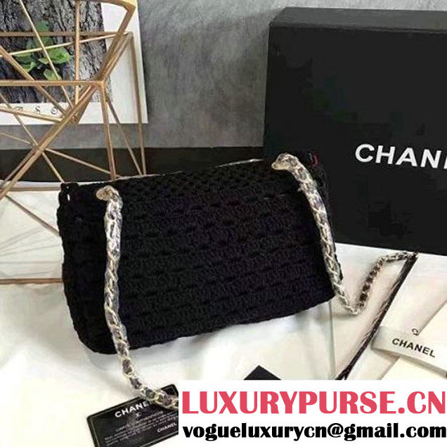 Chanel Crochet Braid Cayo Coco Flap Bag A93680 Black Cruise 2017 (KN-7010419 )