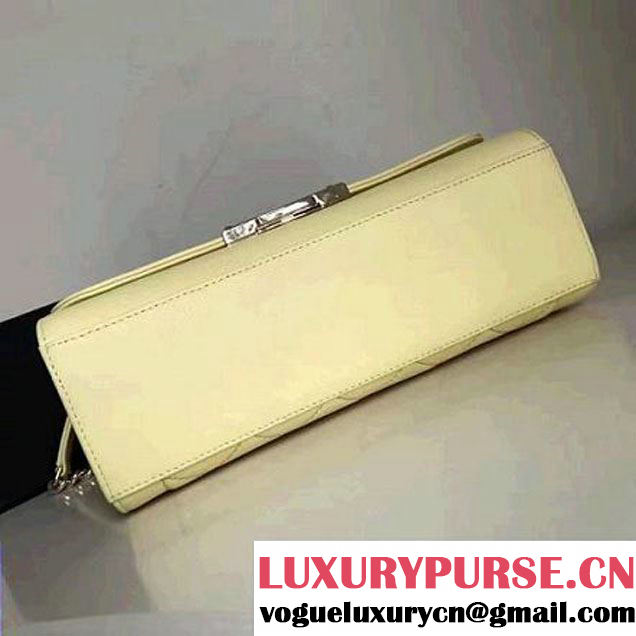 Chanel Label Click Top Handle Medium Flap Bag A93702 Bright Yellow 2017 (1A145-7010717 )