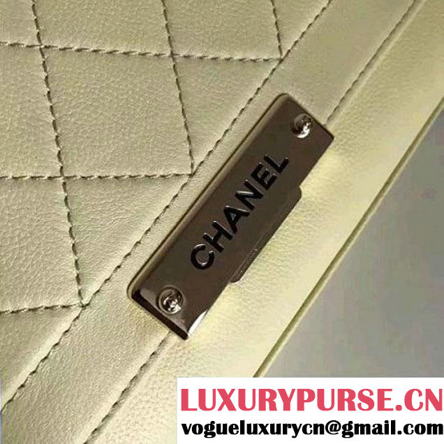 Chanel Label Click Top Handle Medium Flap Bag A93702 Bright Yellow 2017 (1A145-7010717 )