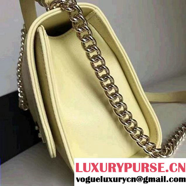 Chanel Label Click Top Handle Medium Flap Bag A93702 Bright Yellow 2017 (1A145-7010717 )