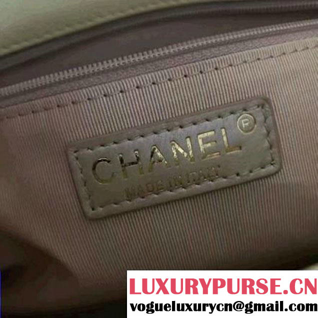 Chanel Label Click Top Handle Medium Flap Bag A93702 Bright Yellow 2017 (1A145-7010717 )