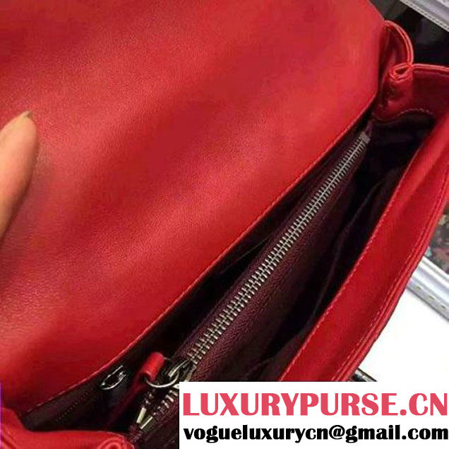 Chanel A93279 Large Lambskin Flap Bag With Handle Red 2016 (AV-7020802 )