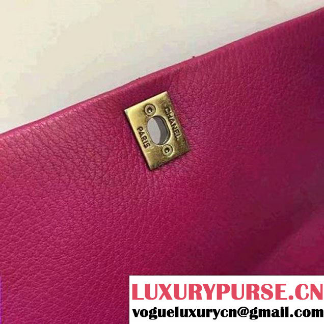Chanel A93279 Large Grained Flap Bag With Handle Fuchsia 2016 (AV-7020806 )