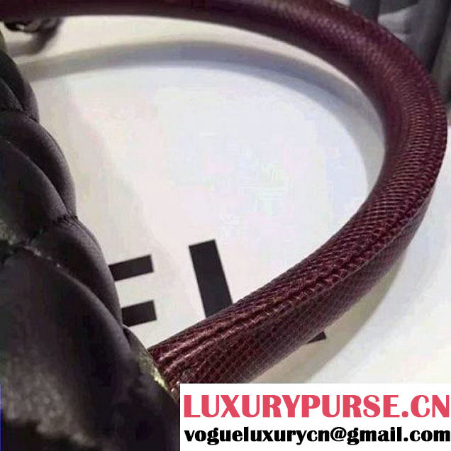 Chanel A93050 Small Lambskikn Flap Bag With Handle Black 2016 (AV-7020810 )