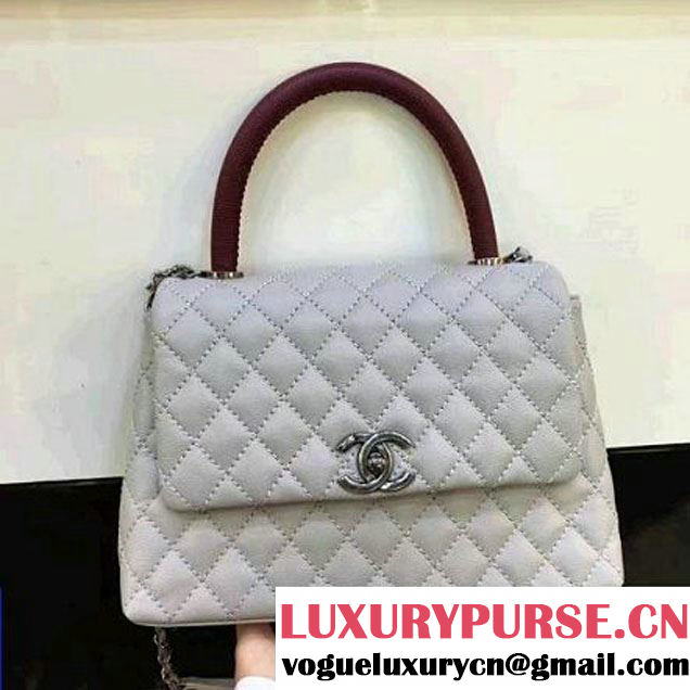 Chanel A93050 Small Caviar Calfskin Flap Bag With Handle Off-White 2016 (AV-7020814 )