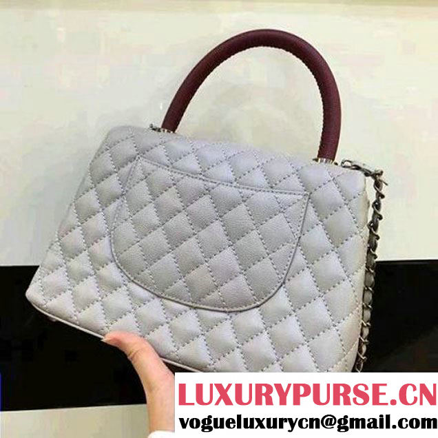 Chanel A93050 Small Caviar Calfskin Flap Bag With Handle Off-White 2016 (AV-7020814 )