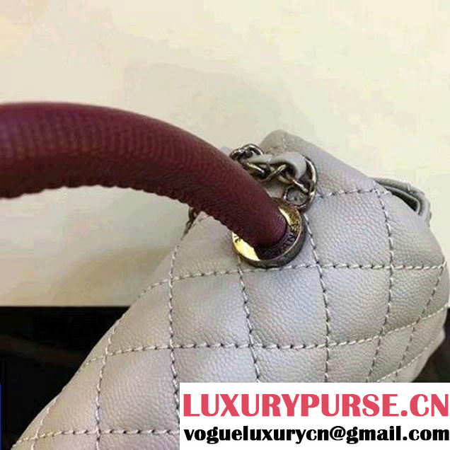 Chanel A93050 Small Caviar Calfskin Flap Bag With Handle Off-White 2016 (AV-7020814 )