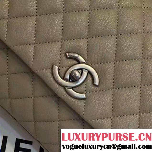 Chanel A93050 Small Grained Calfskin Flap Bag With Handle Apricot 2016 (AV-7020817 )