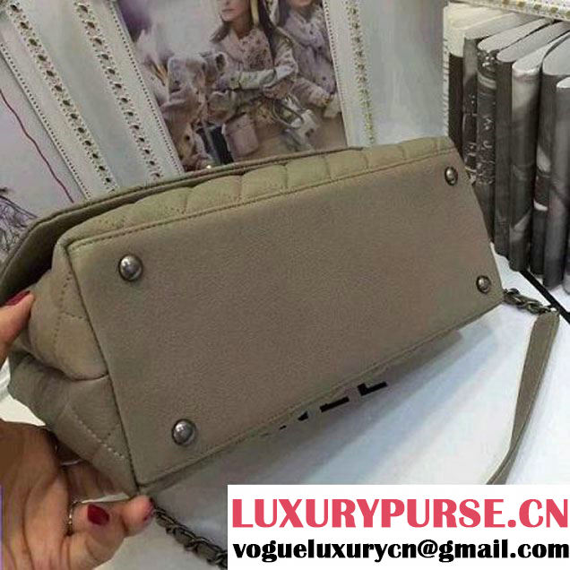 Chanel A93050 Small Grained Calfskin Flap Bag With Handle Apricot 2016 (AV-7020817 )