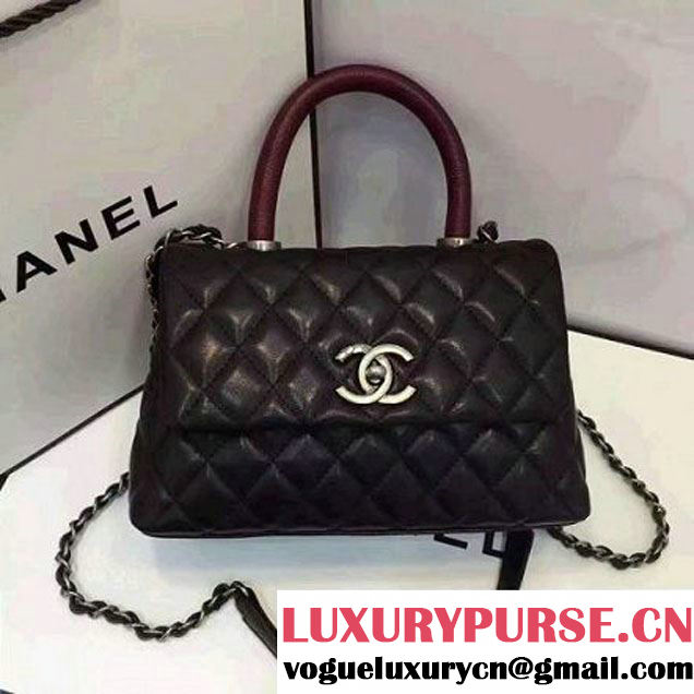 Chanel Mini Lambskin Flap Bag With Handle Black 2016 (AV-7020821 )
