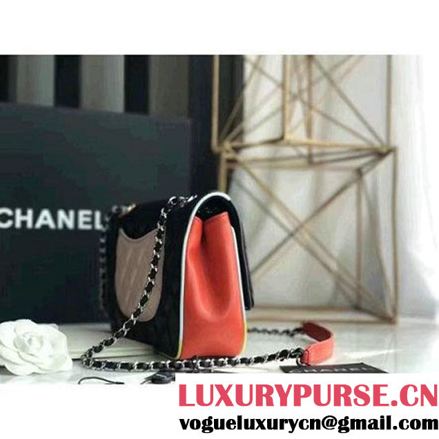 Chanel Black Multicolor Lambskin/Resin Medium Flap Bag A93692 Cruise 2017 (KN-7020839 )