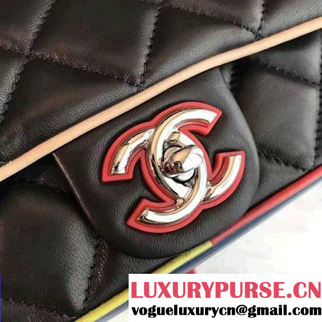 Chanel Black Multicolor Lambskin/Resin Small Flap Bag A93691 Cruise 2017 (KN-7020840 )