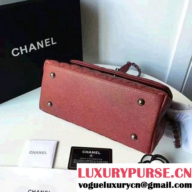 Chanel A93050 Small Caviar Calfskin Flap Bag With Handle Burgundy 2016 (1A145-7021407 )