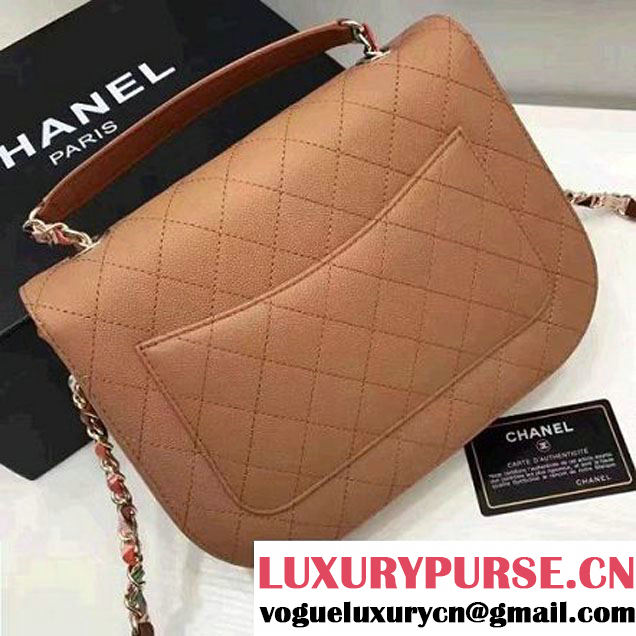 Chanel Caviar Calfskin Medium Flap Bag with Top Handle Cinnamon Cruise 2017 (1A145-7030909 )