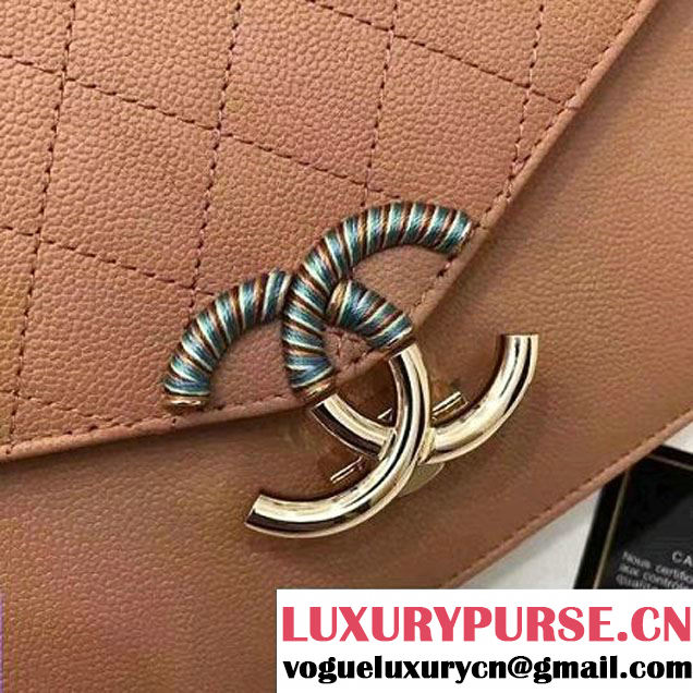 Chanel Caviar Calfskin Medium Flap Bag with Top Handle Cinnamon Cruise 2017 (1A145-7030909 )