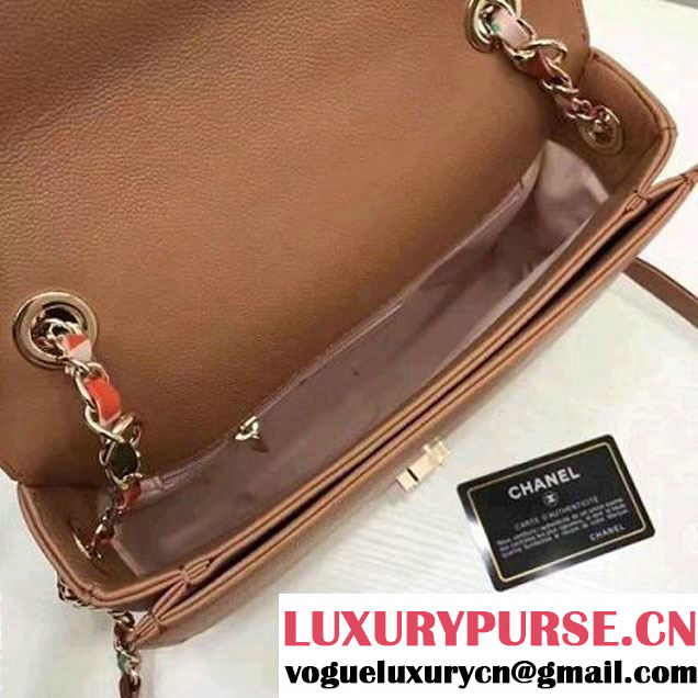 Chanel Caviar Calfskin Medium Flap Bag with Top Handle Cinnamon Cruise 2017 (1A145-7030909 )