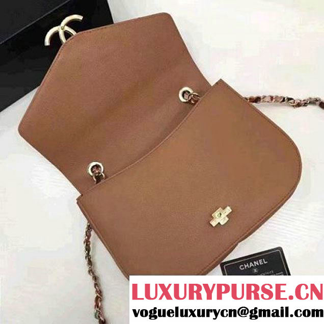 Chanel Caviar Calfskin Medium Flap Bag with Top Handle Cinnamon Cruise 2017 (1A145-7030909 )