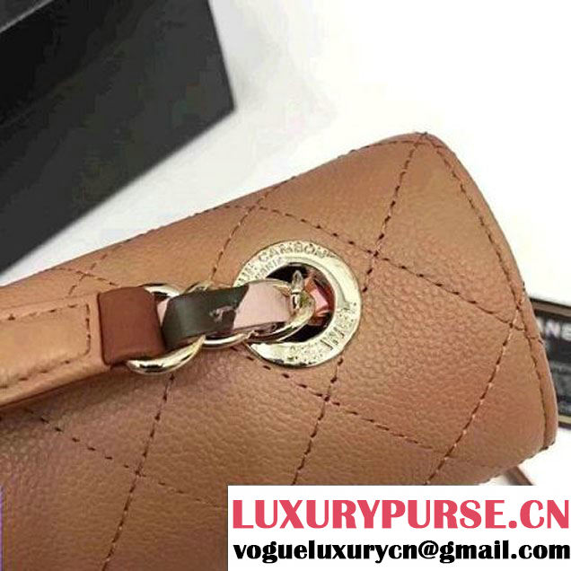 Chanel Caviar Calfskin Medium Flap Bag with Top Handle Cinnamon Cruise 2017 (1A145-7030909 )