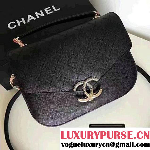 Chanel Caviar Calfskin Medium Flap Bag with Top Handle Multicolor Black Cruise 2017 (1A145-7030911 )