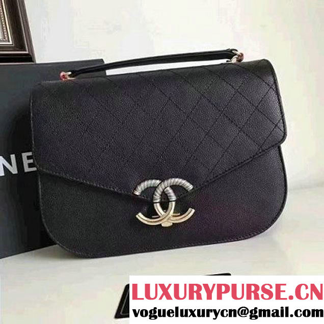 Chanel Caviar Calfskin Medium Flap Bag with Top Handle Multicolor Black Cruise 2017 (1A145-7030911 )