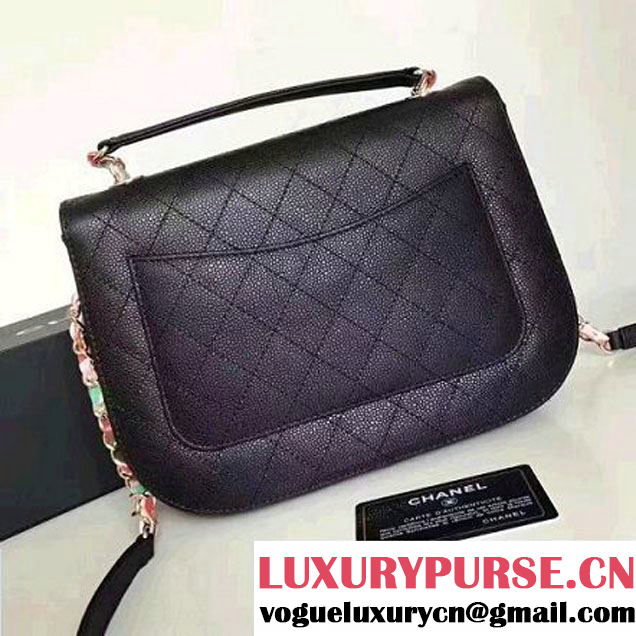 Chanel Caviar Calfskin Medium Flap Bag with Top Handle Multicolor Black Cruise 2017 (1A145-7030911 )