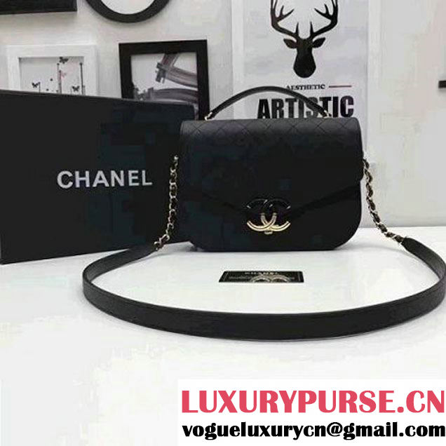 Chanel Caviar Calfskin Medium Flap Bag with Top Handle Black Cruise 2017 (1A145-7030912 )
