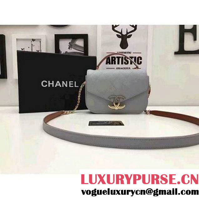 Chanel Caviar Calfskin Flap Bag with Top Handle Light Blue Cruise 2017 (1A145-7030913 )