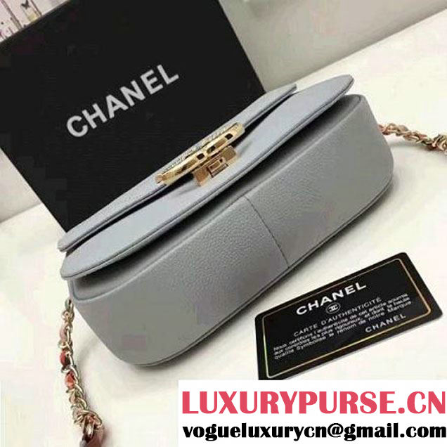 Chanel Caviar Calfskin Flap Bag with Top Handle Light Blue Cruise 2017 (1A145-7030913 )
