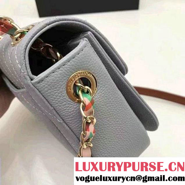 Chanel Caviar Calfskin Flap Bag with Top Handle Light Blue Cruise 2017 (1A145-7030913 )