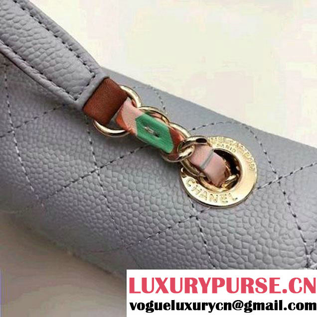 Chanel Caviar Calfskin Flap Bag with Top Handle Light Blue Cruise 2017 (1A145-7030913 )