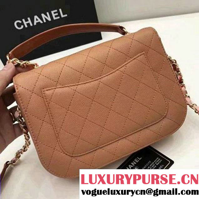 Chanel Caviar Calfskin Flap Bag with Top Handle Cruise Cinnamon 2017 (1A145-7030914 )