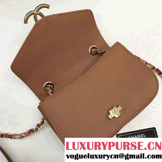 Chanel Caviar Calfskin Flap Bag with Top Handle Cruise Cinnamon 2017 (1A145-7030914 )