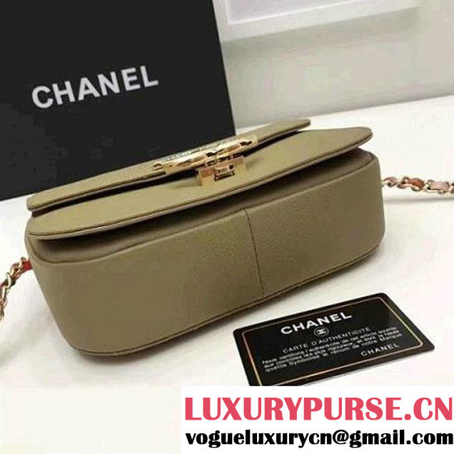 Chanel Caviar Calfskin Flap Bag with Top Handle Cruise Olive Green 2017 (1A145-7030915 )