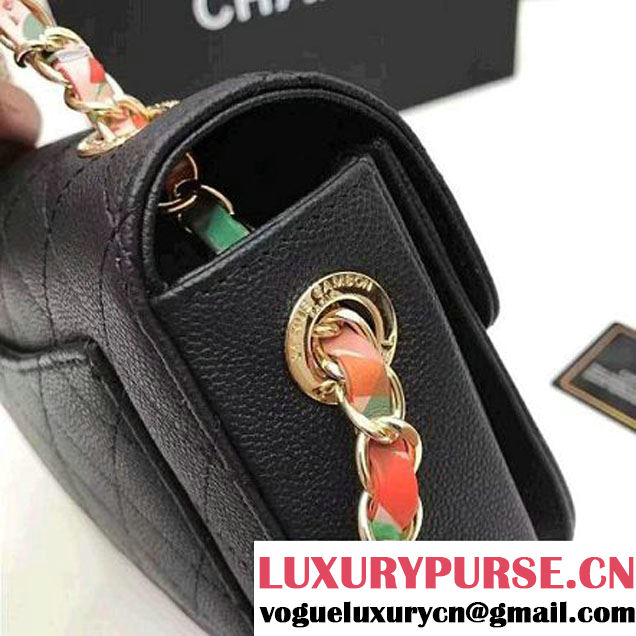 Chanel Caviar Calfskin Flap Bag with Top Handle Multicolor Black Cruise 2017 (1A145-7030916 )