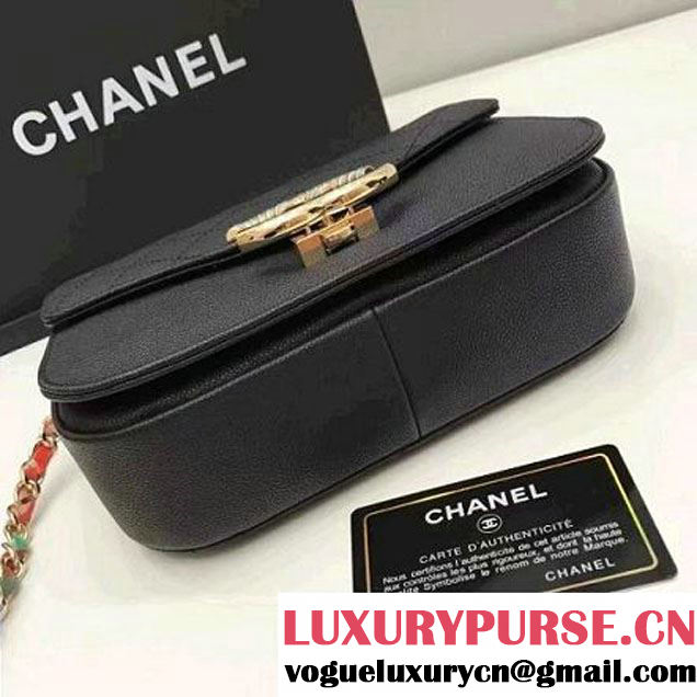 Chanel Caviar Calfskin Flap Bag with Top Handle Multicolor Black Cruise 2017 (1A145-7030916 )