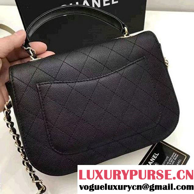 Chanel Caviar Calfskin Flap Bag with Top Handle Black Cruise 2017 (1A145-7030917 )