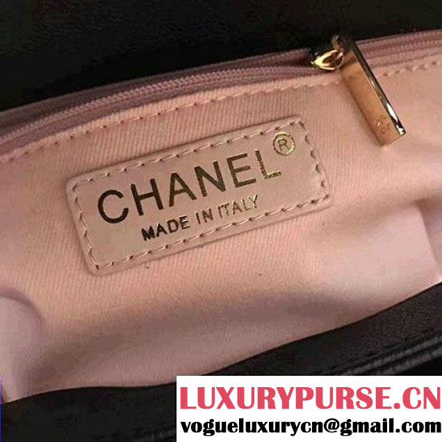 Chanel Caviar Calfskin Flap Bag with Top Handle Black Cruise 2017 (1A145-7030917 )
