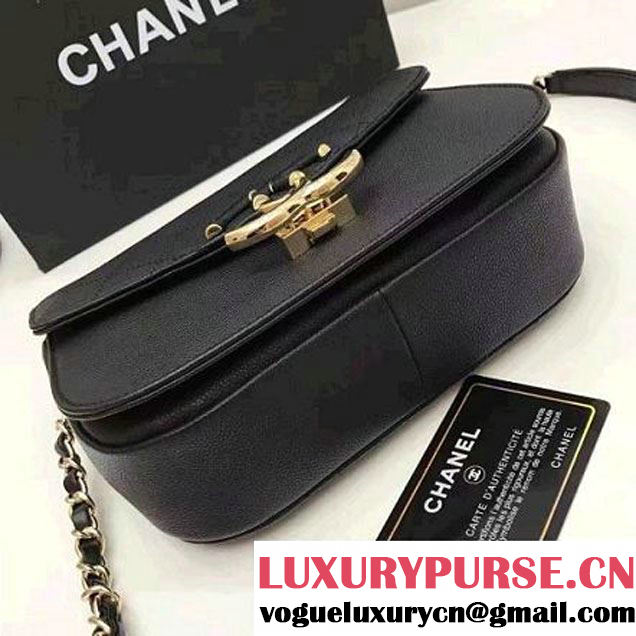 Chanel Caviar Calfskin Flap Bag with Top Handle Black Cruise 2017 (1A145-7030917 )