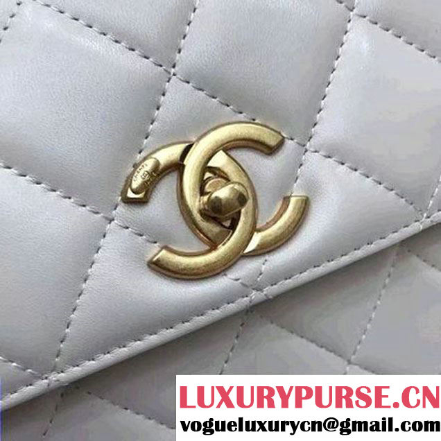 Chanel Small Trendy CC Flap Bag With Top Handle Off-White 2017(Gold Hardware) (1A145-7030918 )