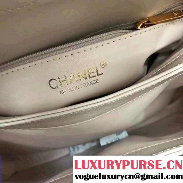Chanel Small Trendy CC Flap Bag With Top Handle Off-White 2017(Gold Hardware) (1A145-7030918 )