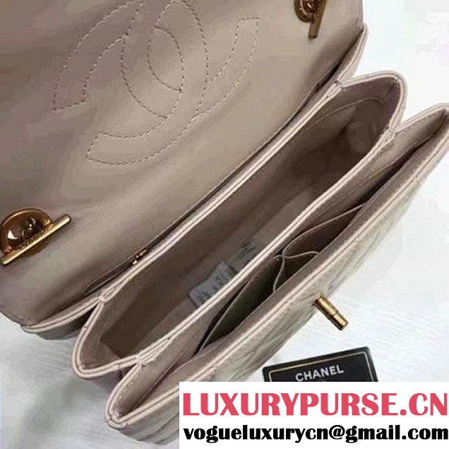 Chanel Small Trendy CC Flap Bag With Top Handle Off-White 2017(Gold Hardware) (1A145-7030918 )