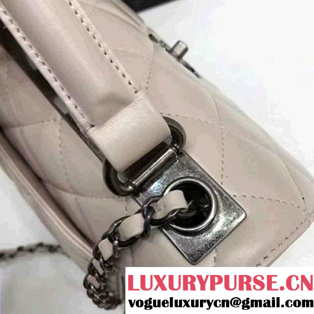Chanel Small Trendy CC Flap Bag With Top Handle Off-White 2017(Silver Hardware) (1A145-7030919 )