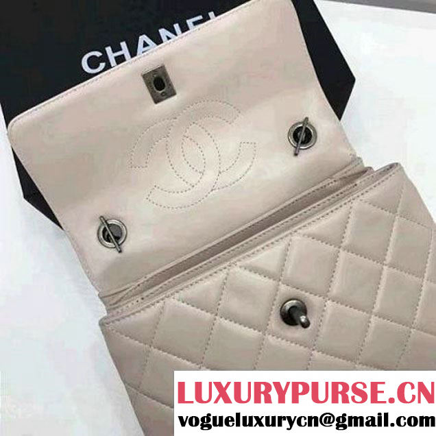 Chanel Small Trendy CC Flap Bag With Top Handle Off-White 2017(Silver Hardware) (1A145-7030919 )