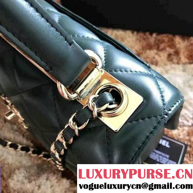 Chanel Small Trendy CC Flap Bag With Top Handle Green 2017(Gold Hardware) (1A145-7030920 )