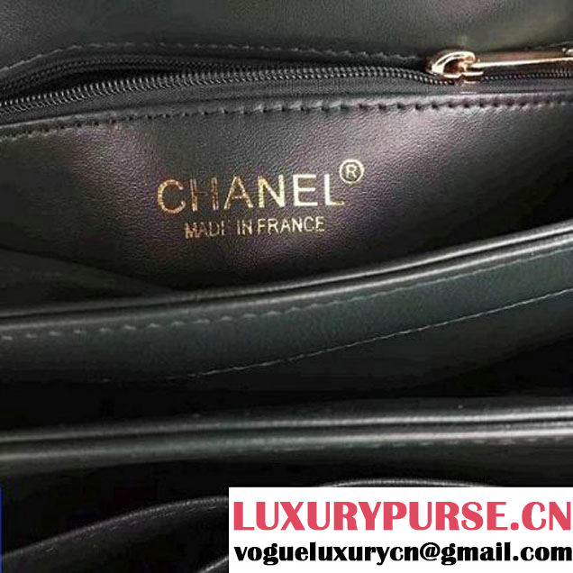 Chanel Small Trendy CC Flap Bag With Top Handle Green 2017(Gold Hardware) (1A145-7030920 )
