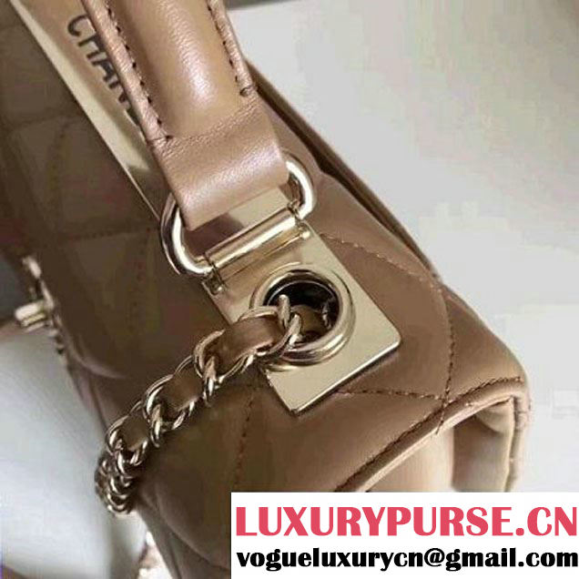 Chanel Small Trendy CC Flap Bag With Top Handle Beige 2017(Gold Hardware) (1A145-7030921 )